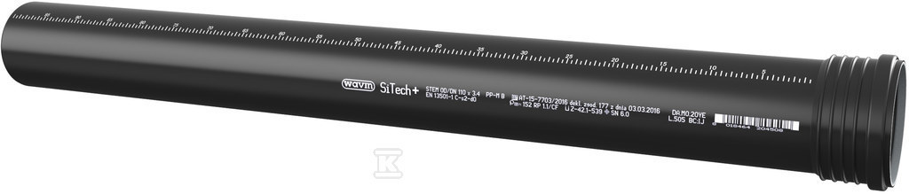 Rura kielichowa 50x1000, SiTech+ czarny