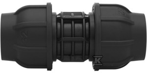 Złączka zaciskowa PP 25x25 PN16, do rur PE, kolor czarny