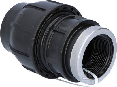 Złączka zaciskowa PP 50x6/4" GW gwint wewnętrzny PN16, do rur PE, kolor czarny