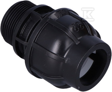 Złączka zaciskowa PP 32x5/4" GZ gwint zewnętrzny PN16, do rur PE, kolor czarny